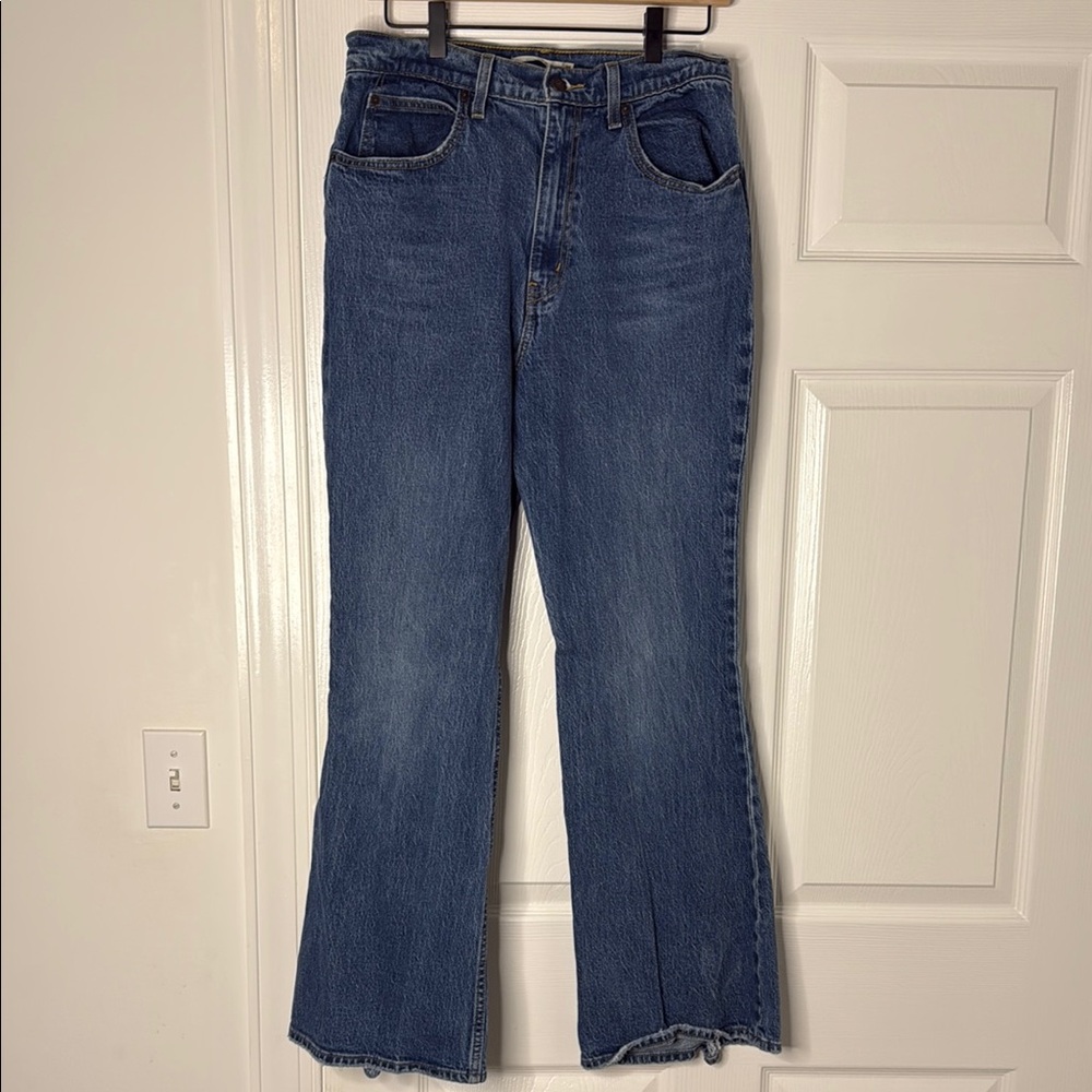 Levi's Blue Flare Wide Leg Jeans High-Rise